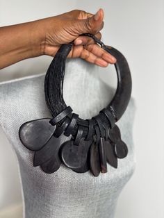 handmade one of a kind statement piece necklace made with the Ebony wood and leather Ebony Wood, Funky Jewelry, Necklace Black, Leather Necklace, Rings Statement, Custom Jewelry, Statement Rings, Personal Style, Jewelry Rings