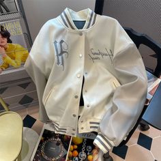 Women's Hip Hop Baseball Jacket Same Style for 2023 Spring and Autumn