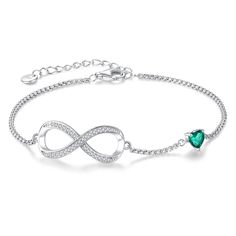 PRICES MAY VARY. S925 Sterling Silver Bracelet for Women: Crafted from premium S925 sterling silver, this infinity heart birthstone bracelet guarantees both exquisite beauty and hypoallergenic qualities. Infinity Heart Design: Lomantise bracelets feature an infinity design that symbolizes endless love. The middle of link is set with a heart shaped gemstone represents the month of hers birth. When she wears this birthstone necklace, she will feel your full love Gem-Quality 5A Cubic Zirconia: Ador Sterling Silver Jewelry For Birthday Gift, Adjustable White Gold Jewelry For May Birthstone, Sterling Silver Bracelet Jewelry Gift, Silver Infinity Heart Bracelet As Gift, Adjustable Infinity Fine Jewelry, White Gold Jewelry For Birthday Gift, Silver Infinity Heart Bracelet For Valentine's Day, Adjustable Cubic Zirconia Bracelets For Birthday, Cubic Zirconia Bracelets For May Birthstone Gift