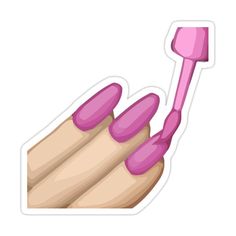 a pink manicure sticker with long nails