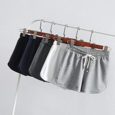 Elastic Waist Drawstring Shorts sold by Littlepinko on Storenvy Gray Leisure Athletic Shorts For Summer, Summer Leisure Gray Athletic Shorts, Gray Summer Athletic Shorts, Gray Drawstring Shorts For Summer, Gray Drawstring Shorts, Short For Women, Sports Shorts Women, Running Short, Yoga Exercise