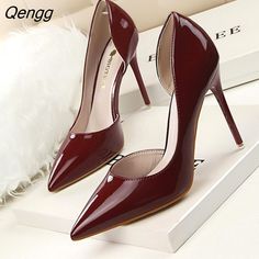 Shipping: Worldwide Express Shipping AvailableDelivery time: 7-15Days Fast ShippingReturns: Fast refund, 100% Money Back Guarantee.Brand Name: LOSLANDIFENOrigin: Mainland ChinaUpper Material: Artificial leatherToe Shape: Pointed ToeWith Platforms: NoHeel Height: Super High (8cm-up)Heel Type: Thin HeelsPump Type: BasicStyle: sexyFashion Element: ShallowSeason: Spring/AutumnOutsole Material: RubberInsole Material: PUOccasion: DRESSGender: WOMENFit: Fits true to size, take your normal sizeLining Ma Burgundy Pointed Toe Heels For Party, Burgundy Fitted Heels For Office, Fitted Burgundy Heels For Office, Burgundy Pointed Toe Office Heels, Burgundy Heels For Party, Fitted Burgundy Heels For Party, Elegant Burgundy High Heels, Summer High Heels, Office Shoes Women