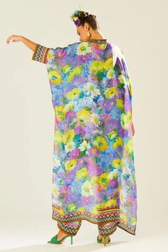 Shop for Rajdeep Ranawat Multi Color Montijo Silk Cowl Neck Kaftan Tunic for Women Online at Aza Fashions Spring Maxi Length Georgette Kaftan, Summer Georgette Kaftan With Floral Print, Summer Floral Print Georgette Kaftan, Bohemian Georgette Dupatta For Spring, Spring Bohemian Georgette Dupatta, Multicolor Printed Dupatta For Spring, Bohemian Floral Print Dupatta For Spring, Bohemian Multicolor Dress With Sheer Dupatta, Festive Multicolor Floral Print Kaftan