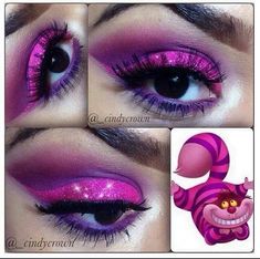 Alice in wonderland makeup | Wonderland makeup, Cat halloween makeup, Disney inspired makeup Cheshire Cat Eyes And Smile, Alice Makeup Ideas, Alice In Wonderland Mouse Costume, Cheshire Cat Makeup Simple, Cheshire Cat Disneybound, Cheshire Cat Makeup Easy, Alice In Wonderland Makeup Ideas, Wonka Makeup, Cheshire Makeup