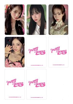 aespa potd photocard Aespa Template, Photocards Ideas, Aespa Photocards, Adorable Homes Game, Pack Of Cards, Photo Cards, Cherry