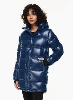 Super World™ THE SUPER PUFF™ MID | Aritzia US Waterproof Down Puffer Jacket, Insulated Down Puffer Jacket, Modern Nylon Puffer Jacket, Blue Down Puffer Jacket, The Super Puff, Super Puff, Denim Vans, Easy Shape, Down Puffer Jacket