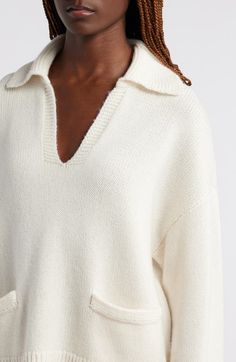 "Find RAG & BONE Danica Wool & Cashmere Polo Sweater on Editorialist. Sweater weather is even better in this supercozy polo made from soft, cashmere-kissed wool. 22\" center front length (size Small) Spread collar Long sleeves Ribbed cuffs and hem Front patch pockets 90% wool, 10% cashmere Dry clean Imported" Cashmere Polo Sweater, Cashmere Polo, Black Camel, Polo Sweater, Nordstrom Store, Sweater Weather, Rag & Bone, New Shoes, Patch Pocket