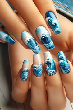 Beach Nail, Nails And Spa, Elegant Nail Art, Cute Spring Nails, Pretty Nail Art Designs, Vacation Nails, Pretty Nail Art