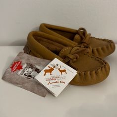 Laurentian Chief Eugene Cloutier Children’s Moccasins Tan/Brown Children’s Size 8 Brand New With Tags Received As A Gift And Won’t Wear Smoke And Pet Free Home. Comfortable Brown Round Toe Moccasins, Brown Slip-on Moccasins With Soft Sole, Brown Slippers With Soft Sole And Round Toe, Brown Round Toe Slippers With Soft Sole, Brown Leather Non-slip Moccasins, Non-slip Brown Leather Moccasins, Brown Closed Toe Moccasins With Soft Sole, Brown Closed Toe Soft Sole Moccasins, Brown Non-slip Moccasins With Round Toe