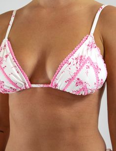 FLORENCE BIKINI TOP - PINK FLORAL – ELYSIIAN Pink Floral Swimsuit, Feminine Fitted Floral Print Swimwear, Fitted Floral Print Feminine Swimwear, Feminine Floral Print Swimwear, Feminine Pink Floral Print Swimwear, Pink Floral Print Triangle Top Swimwear, Feminine Pink Swimwear With Triangle Top, Beachwear Swimwear With Lace Trim Triangle Top, Feminine Pink Triangle Top Swimwear