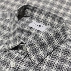 No Nationality Black L Classic Plaid Shirt For Everyday, Classic Black Flannel Shirt, White Cotton Flannel Shirt With Button Closure, Classic Black Flannel Shirt With Buttons, White Cotton Button-up Flannel Shirt, Classic White Button-up Flannel Shirt, White Relaxed Fit Cotton Flannel Shirt, White Button-up Flannel Shirt, Valentino Shirt