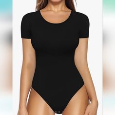 Nwt, Size Xxl Black Short-Sleeved Bodysuit W/ Snap Closures At The Bottom. Open To Reasonable Offers As Usual. Approximate Measurements: 30 In. Length, 20 In. Across. Tags -- Basics, Bodysuit, Scoop Neck T Shirt Bodysuit, One Piece Jumper, Collar Bodysuit, Bodysuit Shirt, Bodysuit Tops, Shirt Bodysuit, Bodysuit Designs, Body Suit With Shorts, Square Neck Bodysuit