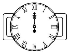 a clock with roman numerals on the face is shown in black and white