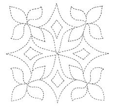 a simple quilt pattern with leaves on it