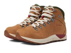 L.L.Bean Alpine Hiking Sneaker Waterproof - Women's Shoes : Saddle : Get ready to fathom the adventurous heights, wearing L.L.Bean Alpine Hiking Sneaker Waterproof. Leather upper. Textile lining. Removable textile insole. Composite toe. Climbing lace closure with D-ring. Crew-height. Cushioned collar. Molded midsole. Rubber outsole. Imported. Measurements: Weight: 1 lb 3 oz Shaft: 5 1 4 in Product measurements were taken using size 8.5, width B - Medium. Please note that measurements may vary by Women’s Hiking Boots, Adventure Shoes, My L, Hiking Shoes Women, Hiking Sneakers, Hiking Women, Danner Mountain Light Boot, Stylish Shoes, Ll Bean