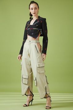 Beige Cotton & Polyamide Cargo Pants Design by NOTRE AME at Pernia's Pop Up Shop 2023 Cargo Pants Design, Pernia Pop Up Shop, Pants Design, Pop Up Shop, Indian Fashion, Fashion Designer, Cargo Pants, Pop Up, Pants