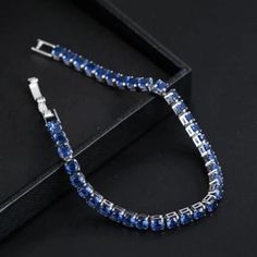 Brand New Men's Sapphire Tennis Bracelet Genuine 925 Sterling Silver 1ct Natural Blue Sapphire Gemstones Size - 7" (8" Also Available. If You Are Unsure Of What Size You Need Send Me A Message And I Can Help You Figure It Out) Retail Price $350 Buy With Confidence From A Trusted Seller With A 99%+ Feedback Rating! A0177 (Id-215) Mafia Jewelry, Expensive Bracelets, Arrowhead Pendant Necklace, Sapphire Tennis Bracelet, Guitar Pick Necklace, Horoscope Necklace, Mens Bracelets, Diamond Tennis Necklace, Unicorn Necklace