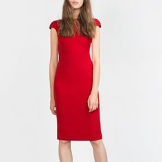 Brand New Never Wear. Red Mini Dresses For Work, Red Mini Length Dress For Work, Red Mini Length Dresses For Work, Elegant Red Mini Bodycon Dress, Red Fitted Knee-length Midi Dress, Chic Red Workwear Dress, Chic Red Mini Dress For Formal Occasions, Red Midi Dress For Date Night, Knee-length, Red Knee-length Midi Dress For Date Night