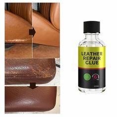 the leather repair glue is being used to remove stains