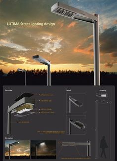 the light pole has been designed to look like it is floating in the air,