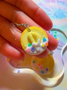 Bring back the memories! 90s cookie earrings dipped in icing and coated with sprinkles. 1" in diameter. Each is handmade so please allow for slight differences. Cookie Earrings, Earrings Clay, Carlisle, The Memories, Bring Back, Clay Earrings, Sprinkles, Jewelry Earrings Dangle, Etsy Earrings