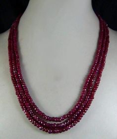 PRICES MAY VARY. New 2x4mm NATURAL RUBY FACETED BEADS NECKLACE 3 STRAND Brand new And High Quality Product Description:New 2x4mm NATURAL RUBY FACETED BEADS NECKLACE 3 STRANDsize(Appro|2x4mmQuantity:|1length:|17“-19"Clasp:|.size(Appro2x4mmQuantity:1length:17“-19"Clasp:. Diy Dolls, Faceted Bead Necklace, Choker Chain, Faceted Gems, Ruby Beads, Gemstone Beaded Necklace, Ruby Necklace, Beaded Statement Necklace, Costume Jewelry Necklaces