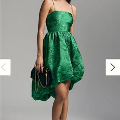 Beautiful Dress - New With Tags. Elastic Back, No Zips. Perfect For The Upcoming Holiday Party Season! Green Cocktail Dress, Bubble Dress, Halter Midi Dress, Silky Dress, Size 12 Dress, A Line Gown, Patchwork Dress, Mini Shift Dress, Anthropologie Dress