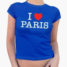 I Love Paris Baby Tee, Women's Fitted Tee, Y2K Shirt, Trendy Top, Funny Shirt, Funny Slogan Tees, Y2K Baby Tee, 90s Style Tee DETAILS - 100% cotton (fiber content may vary for different colors) - tear-away label  SIZING Please find the size chart in the listing photo before purchasing. PLEASE NOTE: Our Baby tee is sized for a youth, reminiscent of the '90s-era shrunken-down T-shirt. This style, popularized by the skater/raver culture of the time, is not to be confused with the modern crop top. T Slogan Tees, Love Paris, 90s Era, 90s Baby, Y2k Baby Tee, I Love Paris, Trendy Top, Fitted Tee, Top Funny