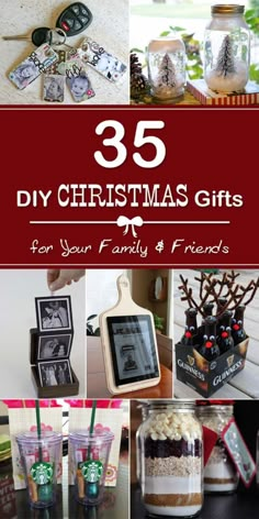 christmas gifts for your family and friends with text overlay that reads 35 diy christmas gifts for your family and friends