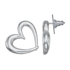 Complete your outfit with these women's Nine West silver tone pendant puffy heart stud post earrings. Click on this JEWELRY & WATCHES GUIDE to learn about fit, styles, materials and more! Complete your outfit with these women's Nine West silver tone pendant puffy heart stud post earrings. Click on this JEWELRY & WATCHES GUIDE to learn about fit, styles, materials and more! FEATURES Earring dimensions: 21.3mm Backings: post Nickel free Metal: alloy Plating: silver tone Finish: polished Imported S Metal Heart Earrings For Mother's Day, Mother's Day Metal Heart Earrings, Mother's Day Heart Shaped Metal Earrings, Mother's Day Heart-shaped Metal Earrings, Trendy Silver Earrings For Valentine's Day, Metal Heart Pendant Earrings For Anniversary, Silver Open Heart Earrings For Mother's Day, Valentine's Day Silver Heart Earrings, Silver Nickel-free Heart Earrings