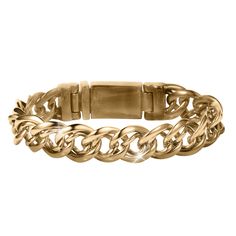 Curb Royale Men's Bracelet Classic Stainless Steel Cuban Link Bracelet, Classic Stainless Steel Chain Bracelet, Formal Stainless Steel Cuban Link Bracelet, Modern Cuban Link Chain Bracelet With Solid Construction, Classic Cuban Link Bracelet With Jubilee Details, Classic Formal Metal Cuban Link Bracelet, Classic Stainless Steel Bracelet With Curb Chain, Classic Cuban Link Bracelet, Tarnish Resistant, Modern Bracelet With Curb Chain And Oval Links