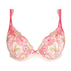 Heart-shaped padded bra MARIE JO Ayama Elegant Padded Pink Bra, Elegant Pink Padded Bra, Low-cut Pink Bra With Removable Pads, Pink Low-cut Bra With Removable Pads, Elegant Padded Bra For Spring, Feminine Padded Underwire Bra, Spring Padded Bras, Spring Underwire Bra With Padded Cups, Elegant Padded Bra