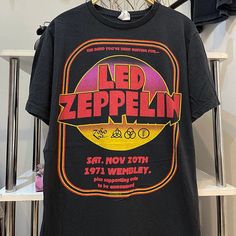 Loose T-shirt Zeppelin Band Rock Short Sleeve #ledzep #ledfuckingzeppelin Music Festival Band Logo Crew Neck Top, Band Merch T-shirt For Concert, Band Merch Crew Neck T-shirt For Festival, Concert T-shirt With Band Merch Screen Print, Festival Band Merch T-shirt With Crew Neck, Band Merch T-shirt For Concert With Screen Print, Grunge T-shirt For Music Festivals And Concerts, Grunge T-shirt For Concerts And Music Festivals, Band Merch Crew Neck T-shirt For Concerts