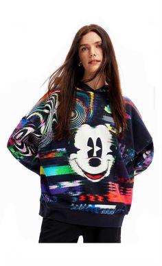 Mickey Hoodie, Mickey Mouse Hoodie, Mickey Mouse Sweatshirt, Oversize Sweater, Shirt Oversize, Curvy Plus Size, Trendy Fashion Outfits, Top Pants Set, Original Clothes