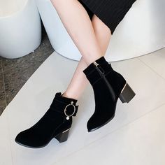 Heels:Approx 6cm Platform:Approx cm Upper Material:Pu Leather Outsole:Rubber If your foot is a little wide and fat, we suggest you choose 1 size larger, pls measure your foot length and choose a correct size. Thank you! Size Chart: Euro/CN 34 = foot length 21.5-22cm (Foot width=8-8.5cm) Euro/CN 35 = foot length 22-22.5cm (Foot width=8.5cm) Euro/CN 36 = foot length 22.5-23cm (Foot width=8.5-9cm Euro/CN 37 = foot length 23-23.5cm (Foot width=9cm) Euro/CN 38 = foot length 23.5-24m (Foot width=9-9.5 Fitted Black Martin Boots For Party, Black Wide Calf Martin Boots For Winter, Black High Heel Martin Boots For Winter, Black Martin Boots With Pointed Toe, Black High Heels With Metal Pin Buckle, Black Closed Toe Martin Boots For Party, Black Closed Toe Heels With Metal Pin Buckle, Elegant Black High Heel Martin Boots, Elegant Black Martin Boots With Round Toe