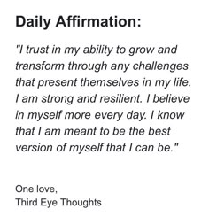 an image with the words daily affirmation written in black and white on it