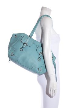 Prada Light Blue Shoulder Bag with dual front pockets on both side, dual shoulder straps and silver hardware. This item is in good condition; some wear/discoloring to exterior and interior.Length: 14"Depth: 5"Height: 10" Brand = Prada Color = Light Blue Condition = Good Item Number: 24522-2 Item ID: 147422 Category: Shoulder Bag Blue Shoulder Bag, Bag Prada, Color Light Blue, Vuitton Bag, Casual Backpack, Prada Bag, Debit Card, Brunei, Silver Hardware