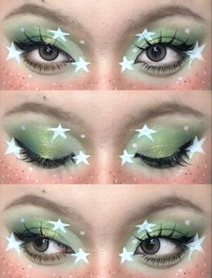 Cool Concert Makeup, 2000 Inspired Makeup, Cool Crazy Makeup Looks, Easy Colorful Makeup Looks, Cute Eyeshadow Ideas Colorful, Prom Graphic Liner, Fairy Inspired Makeup Simple, Funky Make Up Looks, Cool Makeup Looks Creative Eyeliner