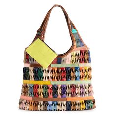 Carry your essentials in colorful style with this AmeriLeather Honeycomb leather tote bag. Carry your essentials in colorful style with this AmeriLeather Honeycomb leather tote bag. DETAILS 18"L x 13"H x 4.75"W Handle: 12'' drop Zipper closure Interior: 1 zip pocket, 2 slip pockets Exterior: removable coin pouch Water repellentCONSTRUCTION & CARE Exterior: leather Lining: polyester Wipe clean Imported Size: One Size. Color: Multi. Gender: female. Age Group: adult. Multicolor Large Capacity Satchel For Summer, Summer Multicolor Large Capacity Satchel, Casual Multicolor Large Capacity Satchel, Casual Multicolor Shopping Bags, Multicolor Rectangular Bucket Bag For On-the-go, Multicolor Leather Rectangular Hobo Bag, Multicolor Leather Bucket Shoulder Bag, Multicolor Leather Satchel With Adjustable Strap, Colorful Leather Shoulder Bag For Everyday Use