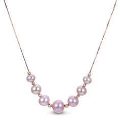 Imperial Pearls 18" 14K Cultured Pearl Brilliance Bead Chain Necklace Find sweet inspiration for tender finishing touches in this blusher's naturally pink cultured pearls, rosy precious metal and diamond-cut brilliance beads. Approx. 18"L Stamped 14K; rose gold Box-link chain with lobster-claw clasp Stone Information All sizes and weights approximate Pink Cultured Freshwater Pearl: Round (5-6mm, 6-7mm, 7-8mm, 8-9mm) Fine Jewelry Rose Gold Single Strand Necklace, Rose Gold Single Strand Necklace In Fine Jewelry Style, Classic Pink Akoya Pearl Jewelry, Classic Rose Gold Necklaces With Round Beads, Pink Akoya Pearl Single Strand Necklace, Rose Gold Pearl Necklace For Anniversary, Elegant Pink Pearl Charm Jewelry, Elegant Pink Akoya Pearl Necklace, Elegant Pink Jewelry With High Luster