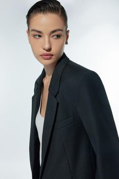 This premium blazer boasts a sophisticated straight notch lapel design, made with luxurious polycotton fabric for a refined and tasteful look. Elevate any outfit with the exclusive and elegant style of the blazer. Sleek Structured Blazer For Semi-formal Occasions, Elegant Blazer Dress With Notch Lapel And Pressed Crease, Elegant Single-breasted Semi-formal Blazer, Elegant Single-breasted Blazer For Semi-formal Occasions, Elegant Tailored Blazer With Suit Collar, Notch Lapel Tuxedo Blazer Dress For Work, Modern Notch Lapel Blazer Dress For Formal Occasions, Elegant Notch Lapel Outerwear For Office, Modern Formal Blazer Dress With Notch Lapel