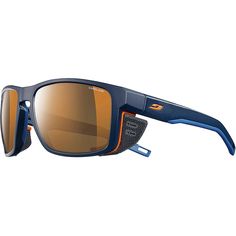 Taking ski-mountaineering pretty seriously, your Julbo Shield REACTIV Polarized Sunglasses might be the handiest tool you own, aside from your boots and skis of course. The REACTIV lens use polarized technologies to keep your vision at its best, because the last thing you want on technical terrain is to lose site of foot and hand holds just because the sun ducks behind a cloud. Side shields come in handy when you're crossing a snowfield or heading up a skin track, and polarization keeps the Sporty Sunglasses, Oakley Glasses, Mens Glasses Frames, High Mountain, Cool Glasses, Smart Glasses, Sports Glasses, Michael Kors Wallet