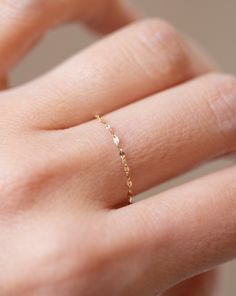 This 14k Solid Gold dainty dapped chain ring is both modern and timeless. It features a super dainty link chain design that adds a delicate touch to any outfit.Perfect as a stacking ring or by itself.*If you are in between sizes or need a specific size leave us a note while check out. Dainty Ring Stack, College Accessories, Teen Ring, Gold Gallery, Delicate Necklaces, Diamond Free, Ring Stack, Chain Design, Bracelet Collection