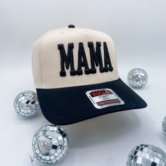 This one is for all the Mama's and Mama's to be. Absolutely obsessed! All Coco & Rho hats are final sale! Black Snapback Mini Hats For Party, Black Retro Fitted Hat With Flat Brim, Retro Black Fitted Cap, Black Snapback Trucker Hat For Party, Black Trucker Hat For Party With Curved Brim, Black Trucker Hat With Curved Brim For Party, Black Curved Brim Trucker Hat For Party, Retro Black Snapback Fitted Hat, Retro Black Adjustable Fitted Hat