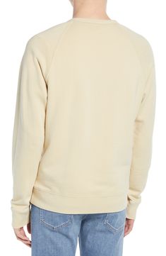 Cotton construnction ensures breathable comfort in this crewneck sweatshirt with raglan sleeves and ribbing at the collar, cuffs and hem. 28" length (size Medium) Crewneck Ribbed cuffs and hem 100% cotton Machine wash, tumble dry Made in the USA Men's Clothing Classic Crew Sweats With Ribbed Cuffs, Relaxed Fit Raglan Sleeve Winter Sweatshirt, Winter Sweatshirt With Raglan Sleeves And Ribbed Cuffs, Relaxed Fit Raglan Sleeve Sweatshirt For Winter, Winter Raglan Sleeve Relaxed Fit Sweatshirt, Everyday Cream Crew Neck Sweatshirt, Cream Crew Sweatshirt With Ribbed Cuffs, Classic Crew Neck Sweats For Fall, Cream Crew Sweater With Ribbed Cuffs