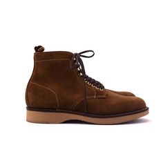 Alden Shoe Co. Snuff Suede 379x Plain Toe Wedge Boot – Halo Shoes Classic Suede Desert Boots With Vibram Sole, Brown Suede Desert Boots With Goodyear Welt, Brown Suede Desert Boots With Goodyear Welt Construction, Alden Boots, Alden Shoes, Brown Flats, Men Formal, Sand Color, Very Excited