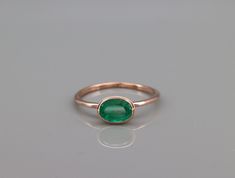 Natural Emerald Rose Gold Ring May's Birthstone Handmade - Etsy Rose Gold Emerald Ring For May Birthstone, Rose Gold Emerald Ring Birthstone, Rose Gold Emerald Ring With May Birthstone, Fine Jewelry Rose Gold Emerald Ring, 14k Rose Gold Emerald Ring, Rose Gold Solitaire Emerald Ring, Rose Gold Ring Set, Emerald Gem, Gold Rings Fashion