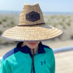 Set your young beachcomber to explore the sandy shores in our Straw Lifeguard Wide Brimmed Hat specially created for toddlers and boys. Ideal for gifting, it sports an ultra-stylish vegan leather patch that can be personalized with his name, topped with a fetching brown band that complements the straw color beautifully. * Vegan leather patch with custom laser engraved name (up to 12 characters!) * Available in 4 exclusive leather patch color variants: Dark Brown, Light Brown, Camel, and Red. * C Adjustable Sun Hat For Summer Adventures, Adjustable Summer Sun Hat For Summer Adventures, Brimmed Hats With Uv Protection For Summer, Upf 50+ Bucket Hat For Summer Activities, Summer Sun Hat With Curved Brim For Adventures, Adjustable Sun Hat For Summer Activities, Adjustable Summer Sun Hat For Summer Activities, Adjustable Summer Hat For Summer Activities, Adjustable Hats With Uv Protection For Summer Activities