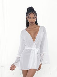 The Lace & Mesh Robe with Ribbon Tie is the perfect combination of delicate lace and alluring mesh, featuring a ribbon tie belt to add a touch of elegance to your attire. Mesh Robe, Strapless Bralette, Elegant Moments, Bra Accessories, Strapless Corset, Ribbon Belt, Rave Festival, Ribbon Tie, Plus Size Lingerie