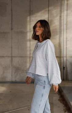 Introducing our Grey Chill Time Top, expertly crafted from 100% cotton for ultimate comfort. This cropped top is perfect for lounging or running errands. Stay cool and stylish all day long in this must-have wardrobe staple. Fabric 100% cotton Relaxed Fit Tops For Fall Lounging, Spring Crew Neck Tops For Lounging, Comfy Cotton Everyday Tops, Comfy Everyday Cotton Tops, Comfy Cotton Tops For Everyday, Relaxed Fit Tops For Spring Lounging, Relaxed Fit Tops For Lounging In Spring, Effortless Cotton Tops For Fall, Relaxed Lounging Top